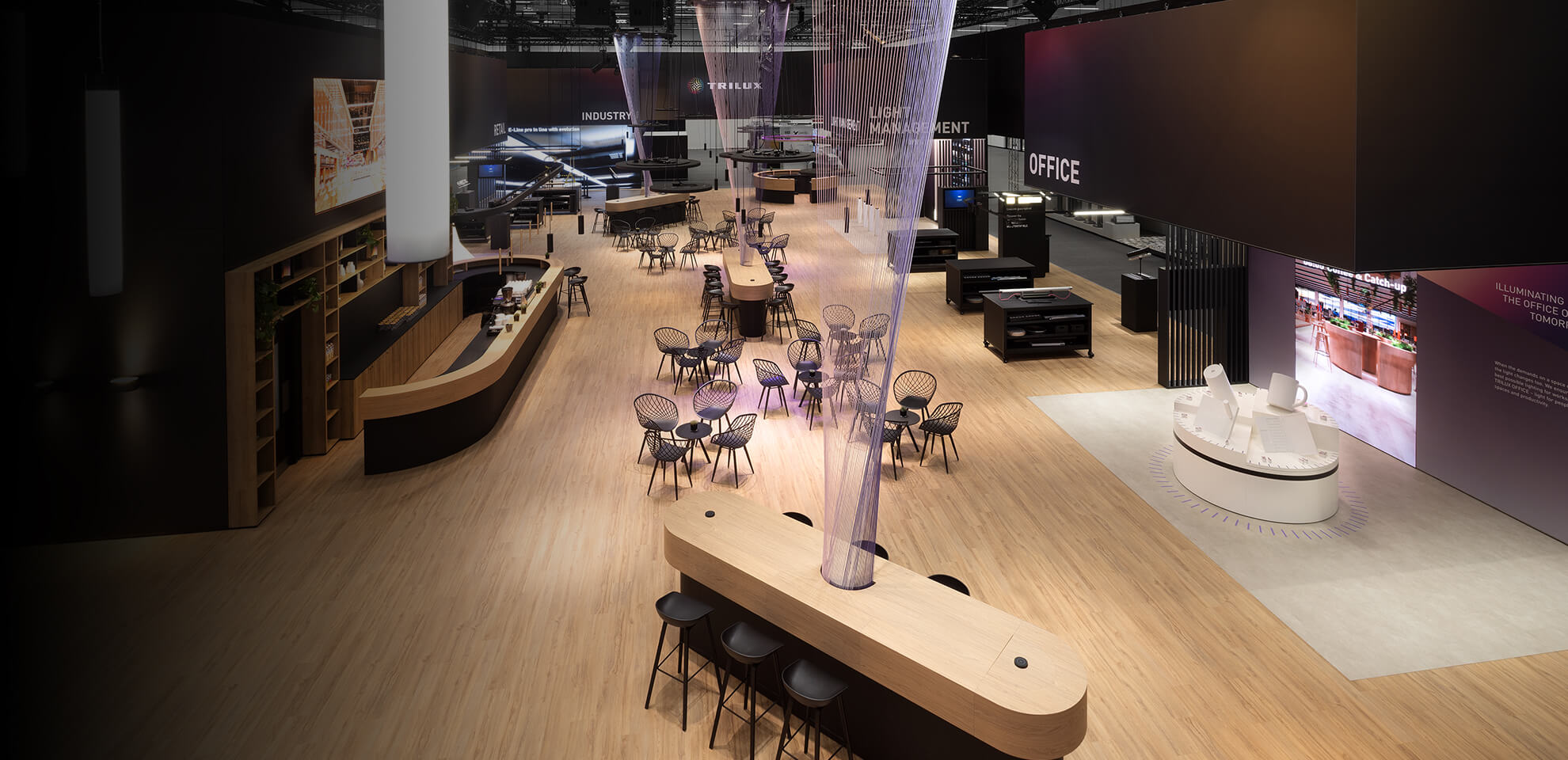 Sustainable TRILUX exhibition stand at Light + Building focusing on reuse and high-quality design